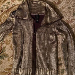 Metallic long sleeve sweater